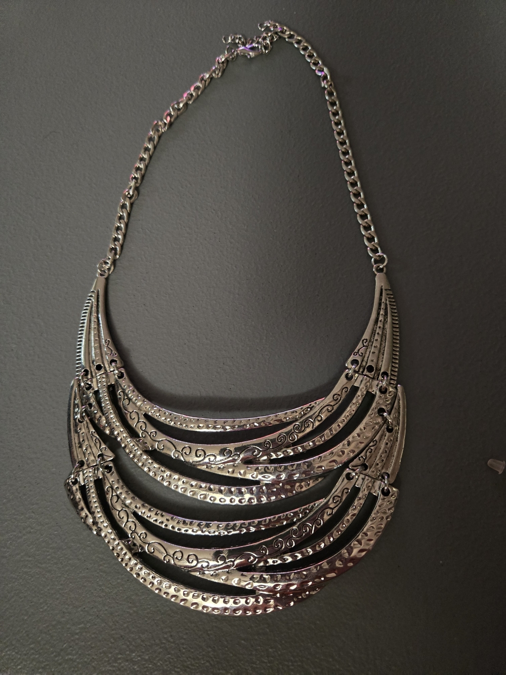 Silver Multi-Layer Statement Necklace - Women Jewelry